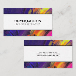 Carte De Visite Artistic Colorful Brush Strokes