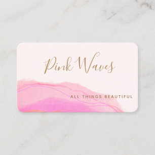 Carte De Visite Artistique Abstrait Magenta Rose Aquarelle