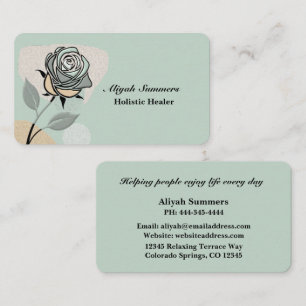Carte de visite artistique bohème rose méditative
