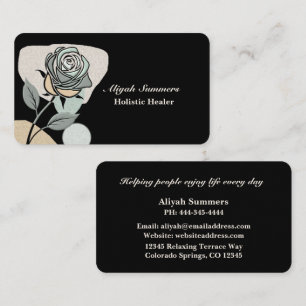 Carte de visite artistique bohème Rose méditative