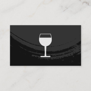 Carte De Visite Artistique brossé noir sur verre de vin noir