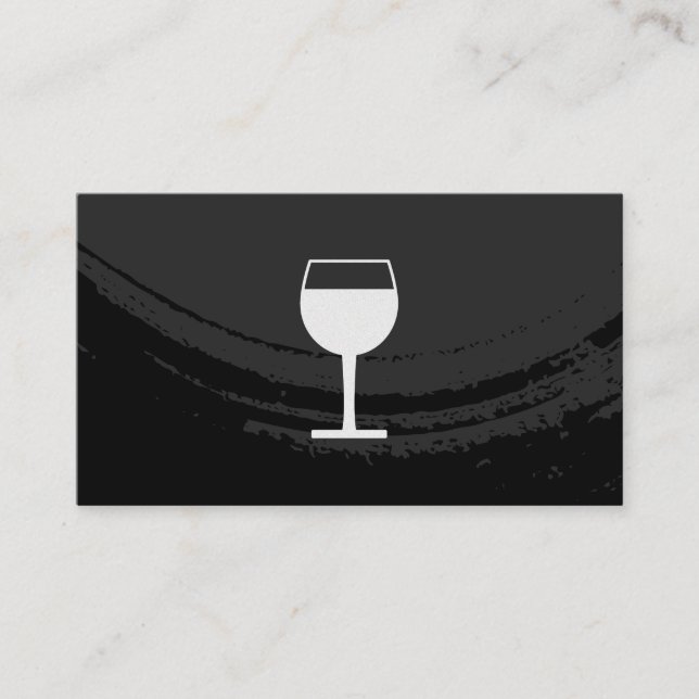 Carte De Visite Artistique brossé noir sur verre de vin noir (Devant)