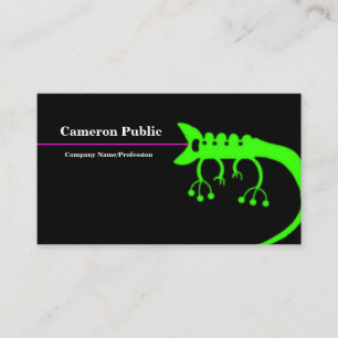 Carte de visite artistique de Chameleon noir vert