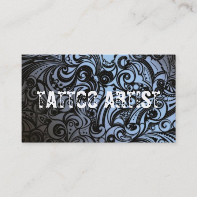Carte de visite artistique du corps de tatouage (Devant)