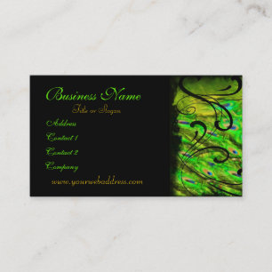 Carte de visite artistique vert de paon