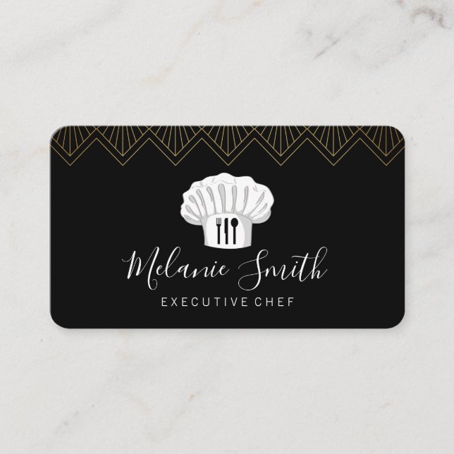Carte De Visite Arts culinaires Art Déco Trim (Devant)