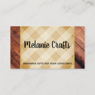 Carte De Visite Arts et artisanat Plaid et bois