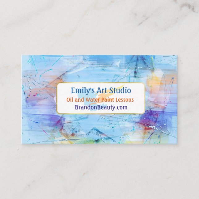 Carte de visite Artsy de Pallette de peinture (Devant)