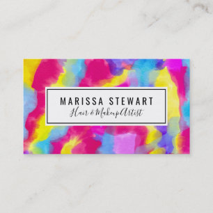 Carte De Visite Artsy Modern Neon Couleur Arc-en-ciel coloré
