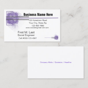 Carte De Visite Artwork en bloc et en ligne violet générique