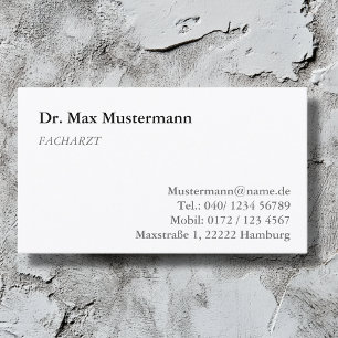 Carte De Visite Arzt Visitenkarte