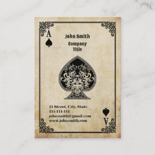 Carte De Visite As de pique Grunge