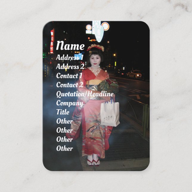 Carte De Visite Asakusa Geisha Neo Tokyo (Devant)