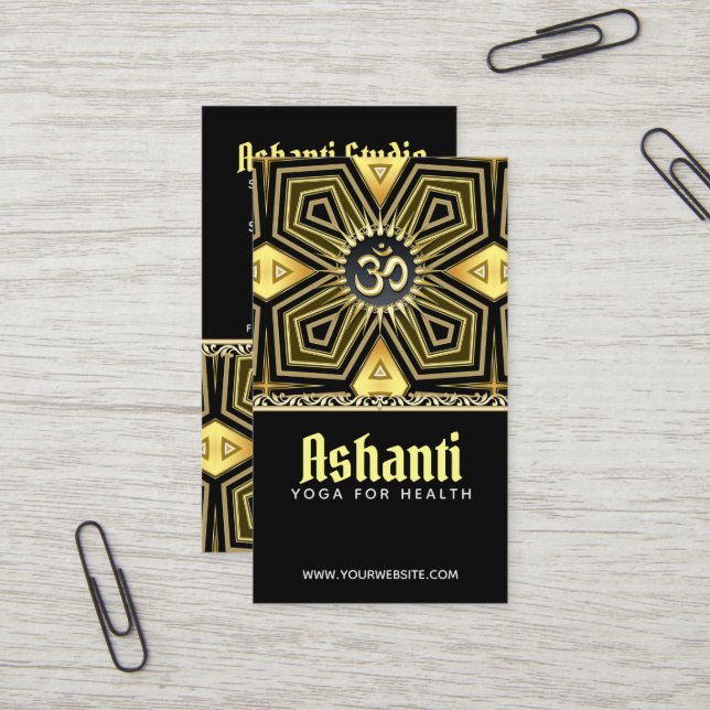 Carte de visite Ashanti Yoga Black Gold Déco (Devant/Arrière en situation)