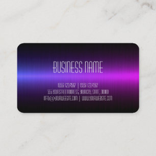 Carte De Visite Aspect métallique en acier inoxydable violet