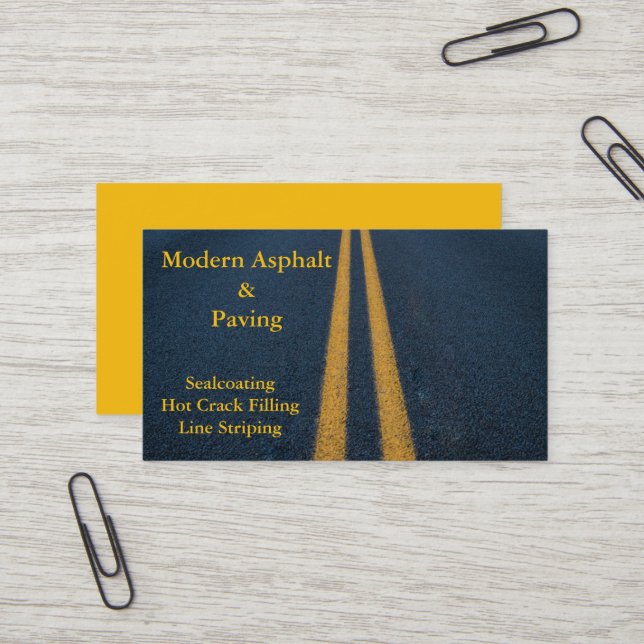 Carte De Visite Asphalte et pavage / Services de construction de l (Devant/Arrière en situation)