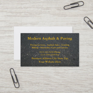 Carte De Visite Asphalte et pavage / Services de construction de l