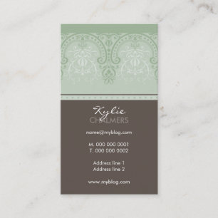 CARTE DE VISITE assez glamourant mousse vert brun