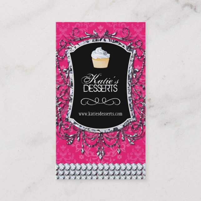 Carte de visite assez rose de boulangerie de petit (Devant)