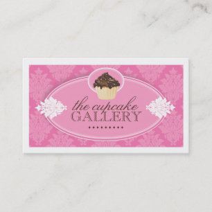 Carte de visite assez rose de petit gâteau