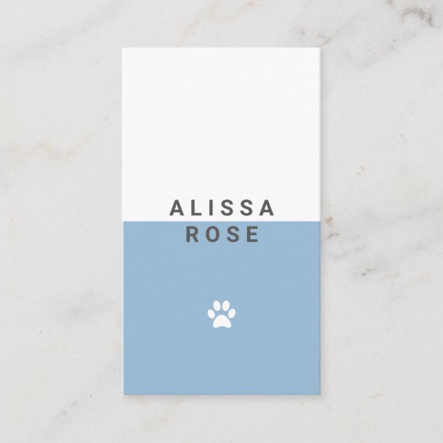 Carte de visite assis de l'animal de compagnie de  (Devant)