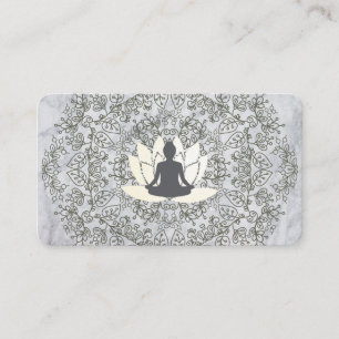 Carte De Visite Assis Lotus Mandala et marbre