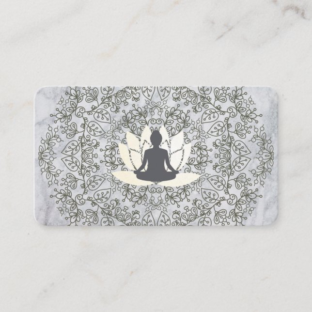 Carte De Visite Assis Lotus Mandala et marbre (Devant)