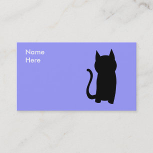 Carte De Visite Assis Noir Chat Silhouette.