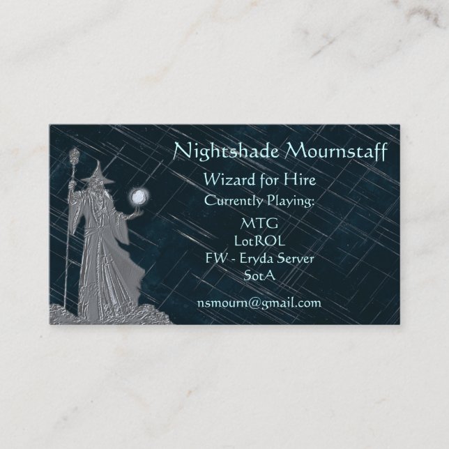 Carte De Visite Assistant Argent sur le ciel nocturne (Devant)