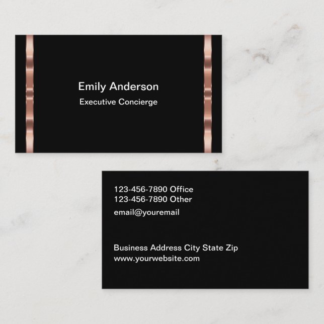 Carte De Visite Assistant Concierge personnel de classe (Devant / Derrière)