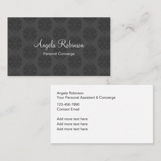 Carte De Visite Assistant Concierge personnel élégant (Devant / Derrière)