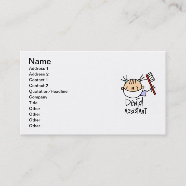 Carte De Visite Assistant dentaire (Devant)