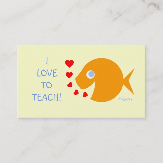 Carte De Visite Assistant Enseignant élémentaire Modèle Goldfish (Devant)