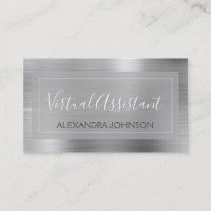 Carte De Visite Assistant virtuel moderne Silver Foil