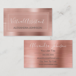 Carte De Visite Assistant virtuel Pink & Rose Gold Foil