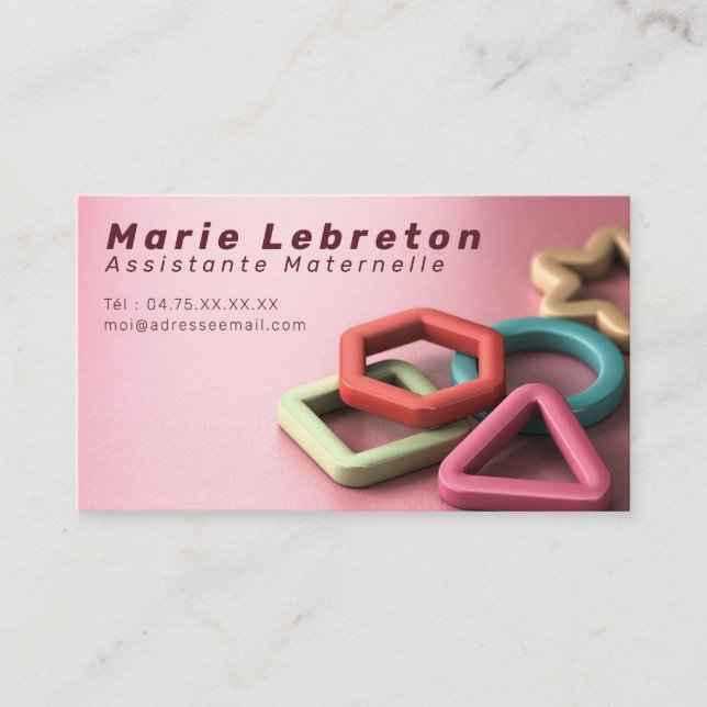 Carte de visite assistante maternelle ou nounou. (Devant)