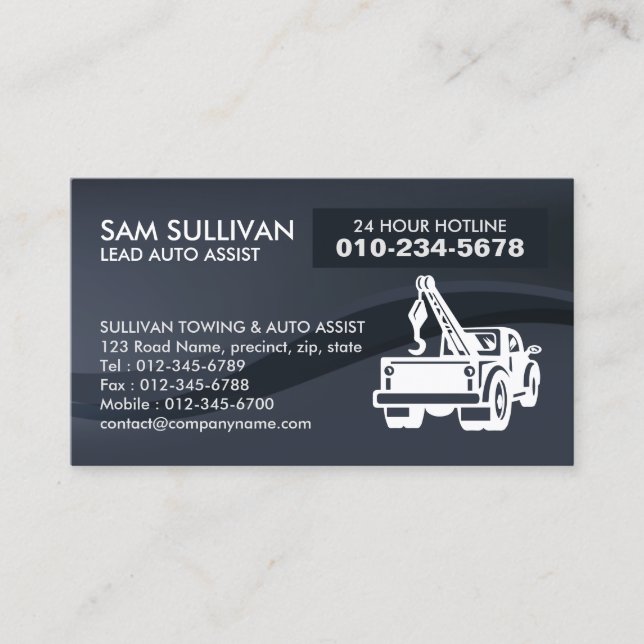 Carte De Visite Assistants auto du camion remorque (Devant)