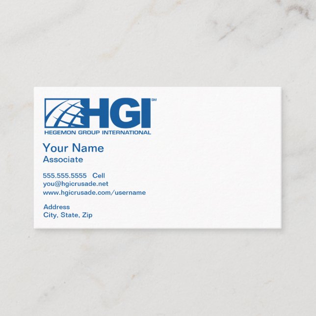 Carte De Visite Associé de HGI (Devant)