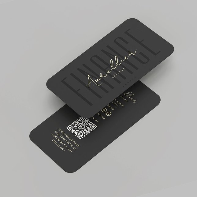 Carte De Visite Assurance comptable Black Gold de la finance moder (Modern Finance Black Gold Accountant Insurance Business Card
)