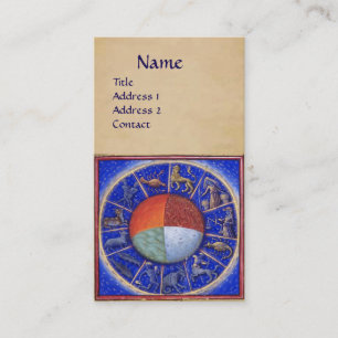 Carte De Visite ASTROLOGIE, SIGNES ZODIAQUES, QUATRE ÉLÉMENTS Astr