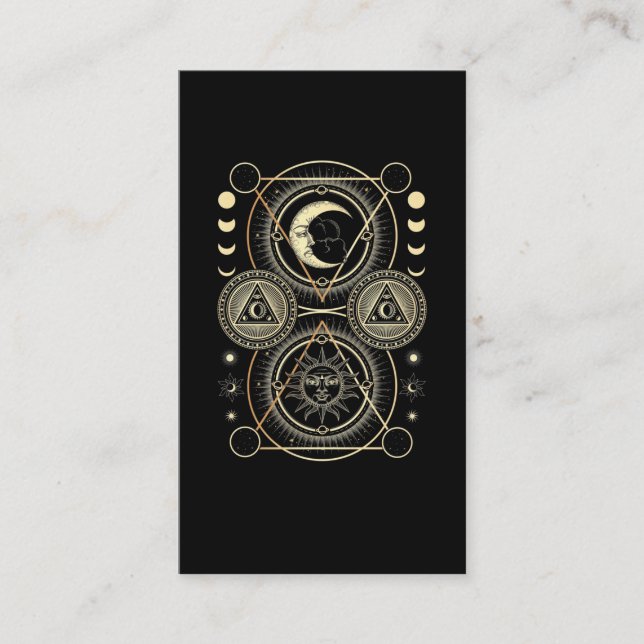 Carte De Visite Astrologie Spirituelle Signes Géométrie Lune Solei (Devant)
