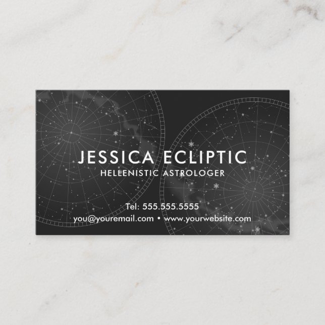 Carte De Visite Astrologiste (B&W) (Devant)