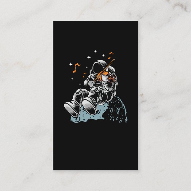 Carte De Visite Astronaut Violon Lecteur Chaîne Musicien d'instrum (Devant)