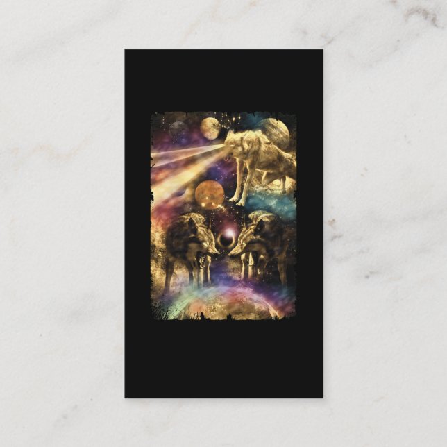 Carte De Visite Astronomie Wolves Wolf Art (Devant)