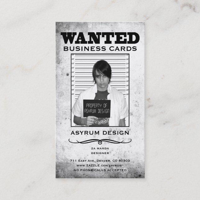 Carte De Visite asyrum voulait une affiche (Devant)
