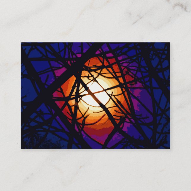 Carte De Visite ATC d'abrégé sur lune en verre souillé (Devant)