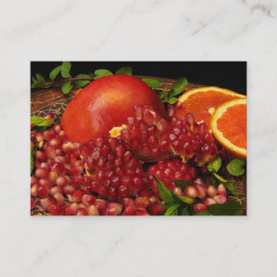 Carte De Visite ATC grenade, orange et menthe