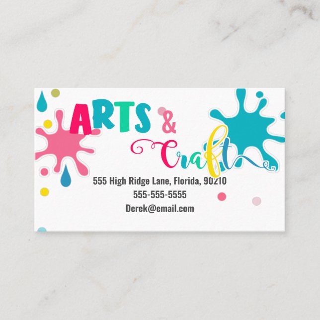 Carte De Visite atelier artisanat peinture art atelier enfants (Devant)