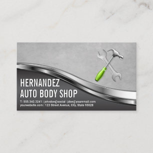 Carte De Visite Atelier de carrosserie automatique   Outils mécani