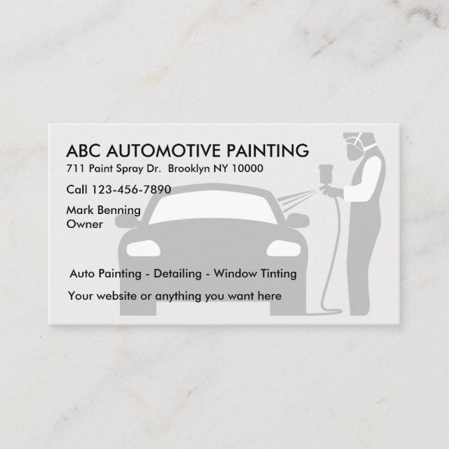 Carte De Visite Atelier de carrosserie de peinture automobile Cart (Devant)